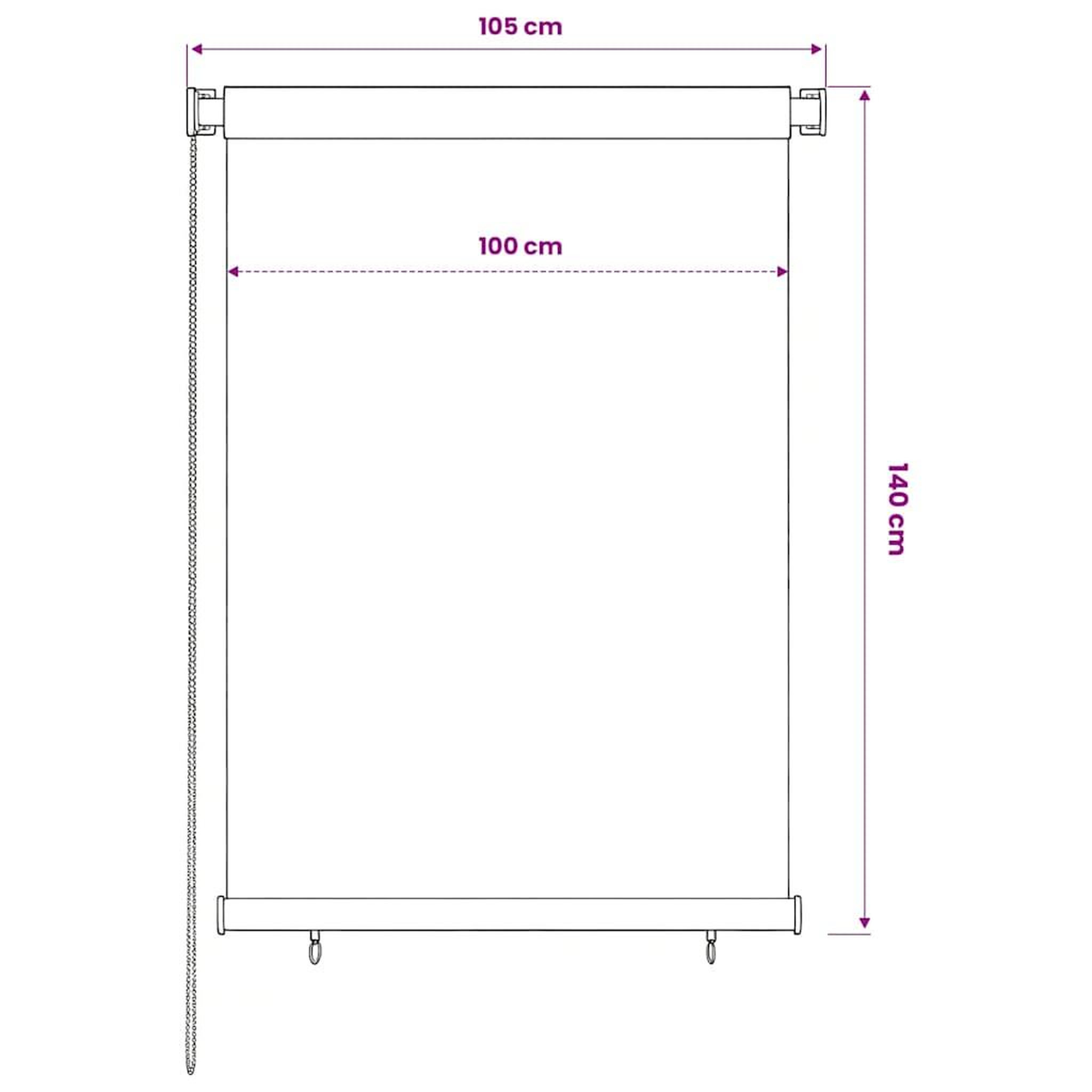 Voir la diapositive 6 : VIDAXL Store roulant d'exterieur 105 (l) x 140 (h) cm marron hdpe