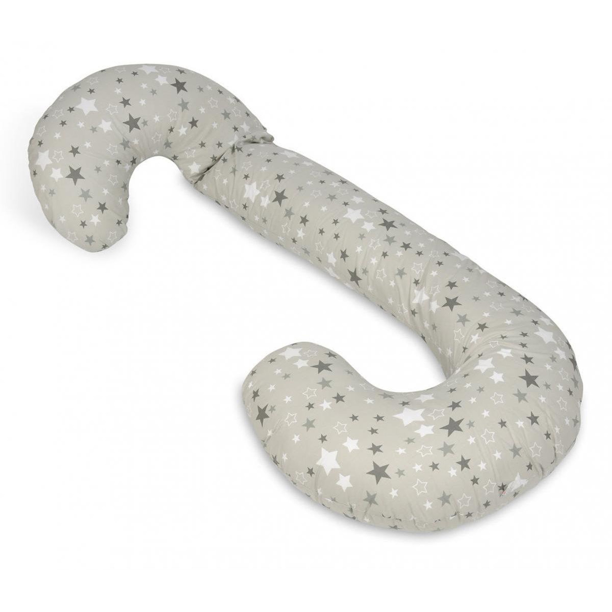 VELINDA Coussin usages multiples Etoiles girses et blanches sur fond gris