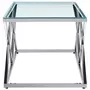 VIDAXL Table basse Transparent 120x60x45 cm Verre trempe et inox