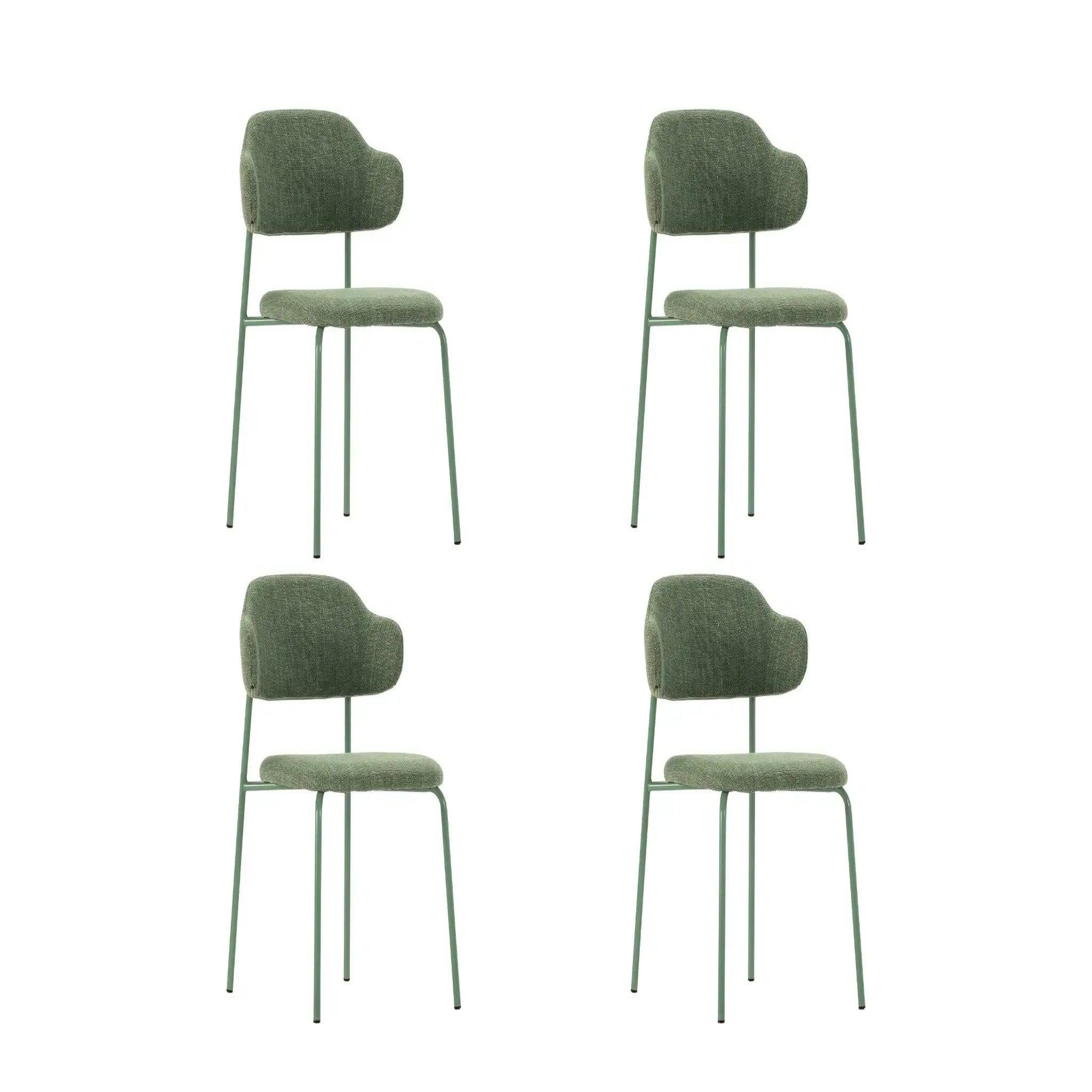 CASANOVA PARIS KAYLA - Lot de 4 chaises pieds en métal. Coloris disponibles : Vert