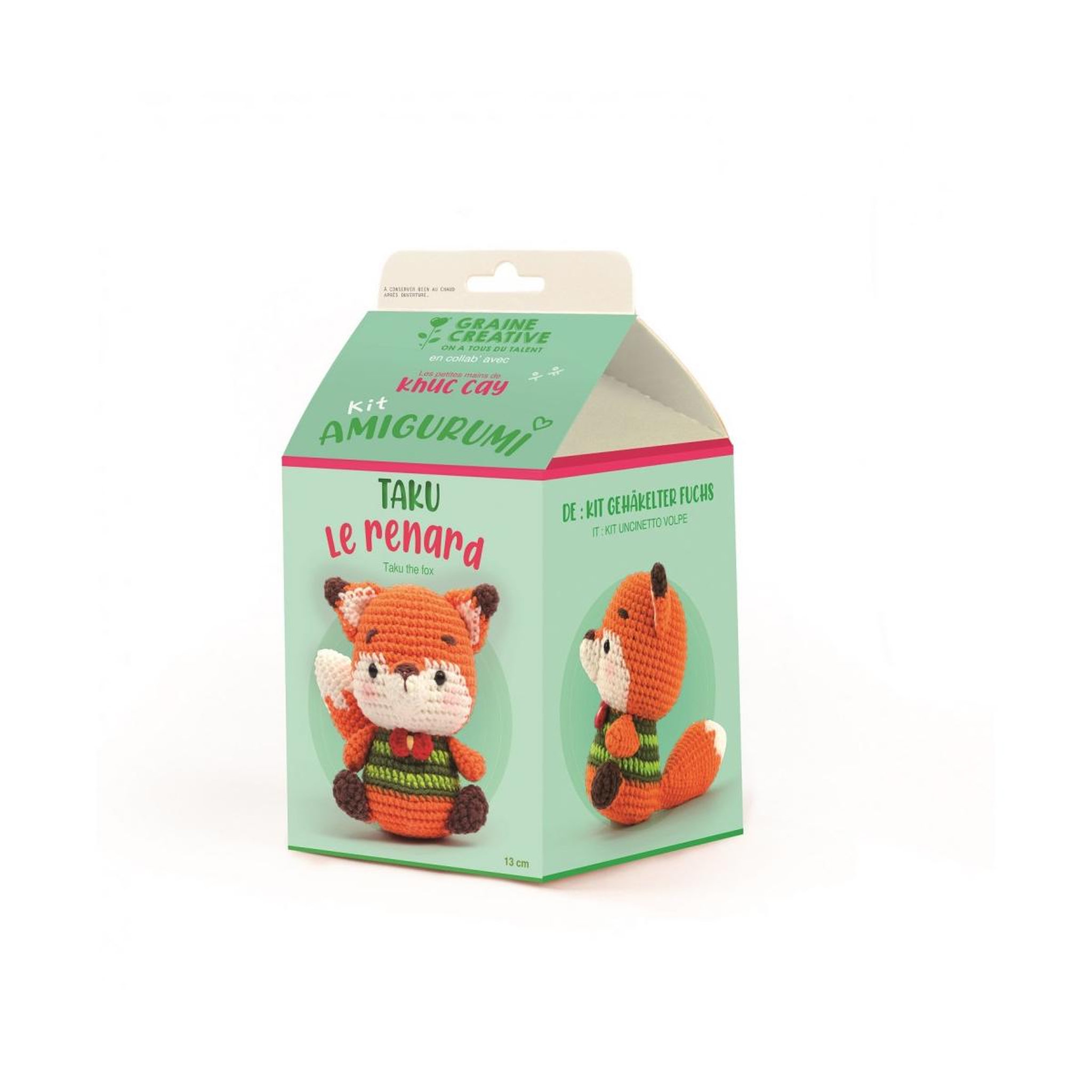Graine créative Kit Amigurumi renard 130 x 260 x 130 mm
