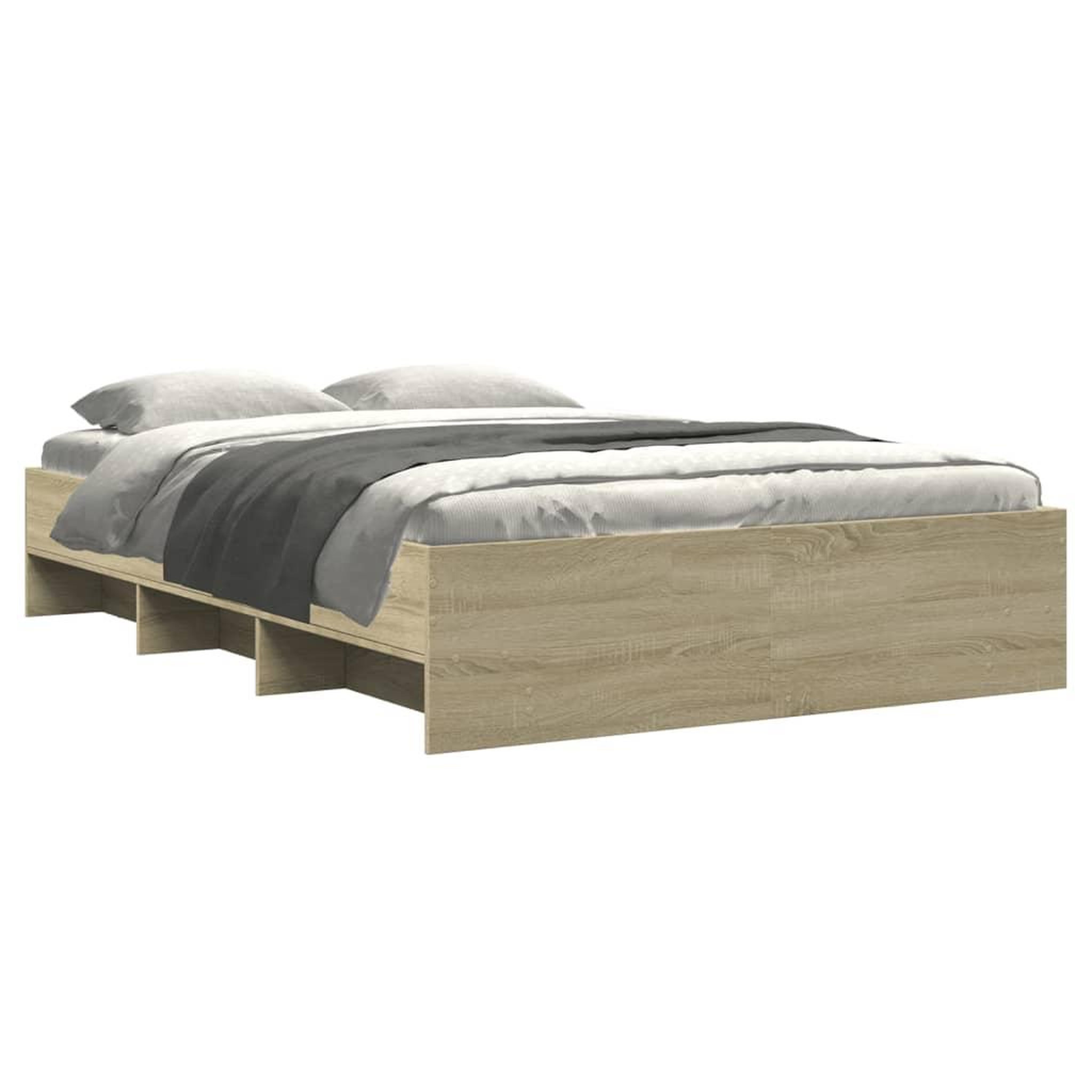 Voir la diapositive 3 : VIDAXL Cadre de lit sans matelas chene sonoma 135x190 cm