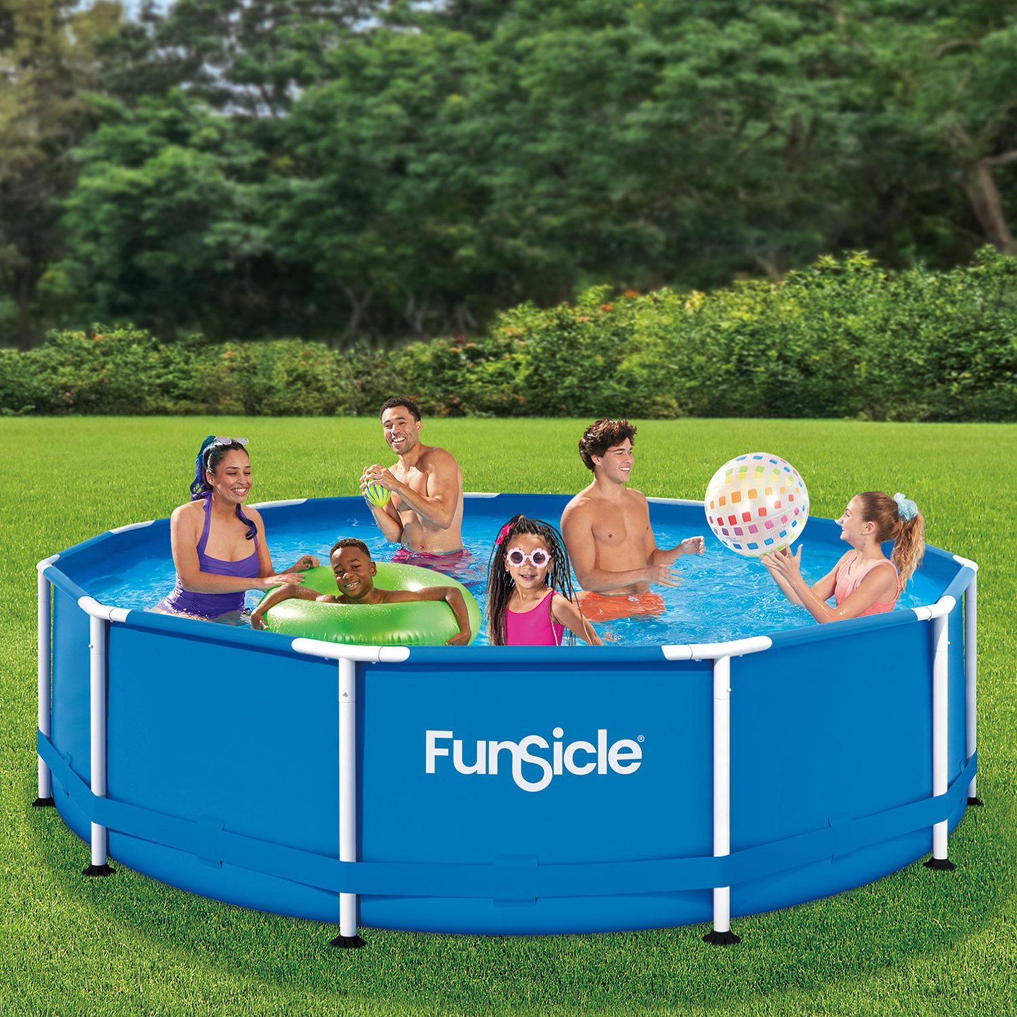 Voir la diapositive 1 : FUNSICLE Piscine tubulaire ronde Funsicle  Ø3,66m x 91cm
