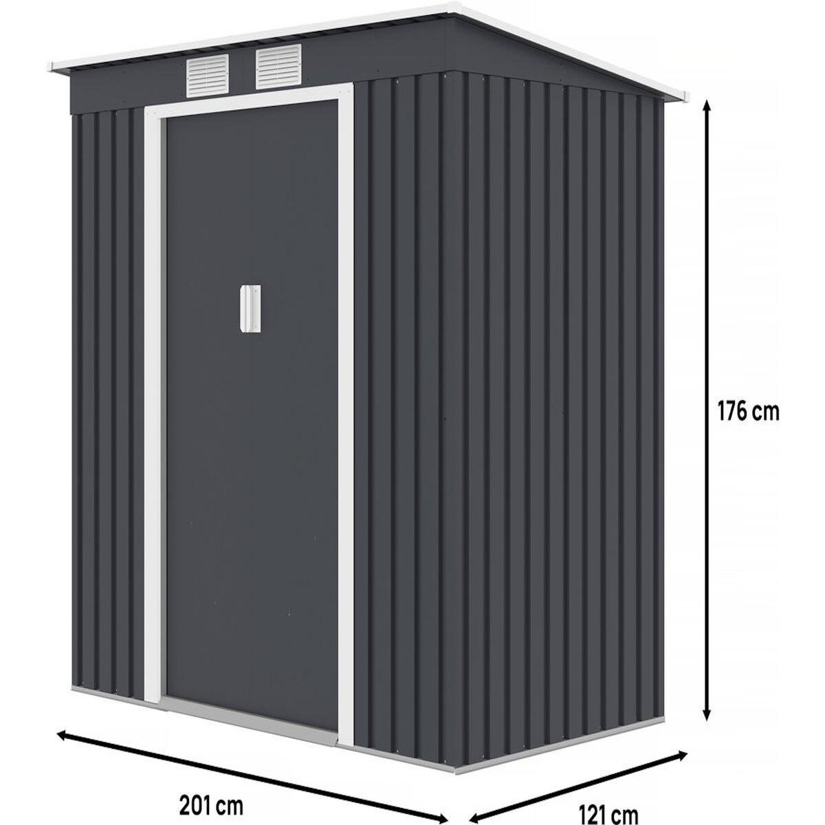 Habitat et Jardin Abri de jardin métal monopente  Austin  2,43 m2 - Gris