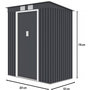 Voir la diapositive 4 : Habitat et Jardin Abri de jardin métal monopente  Austin  2,43 m2 - Gris
