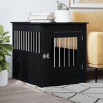 VIDAXL Meuble de cage pour chiens noir 64,5x80x71 cm bois d'ingenierie