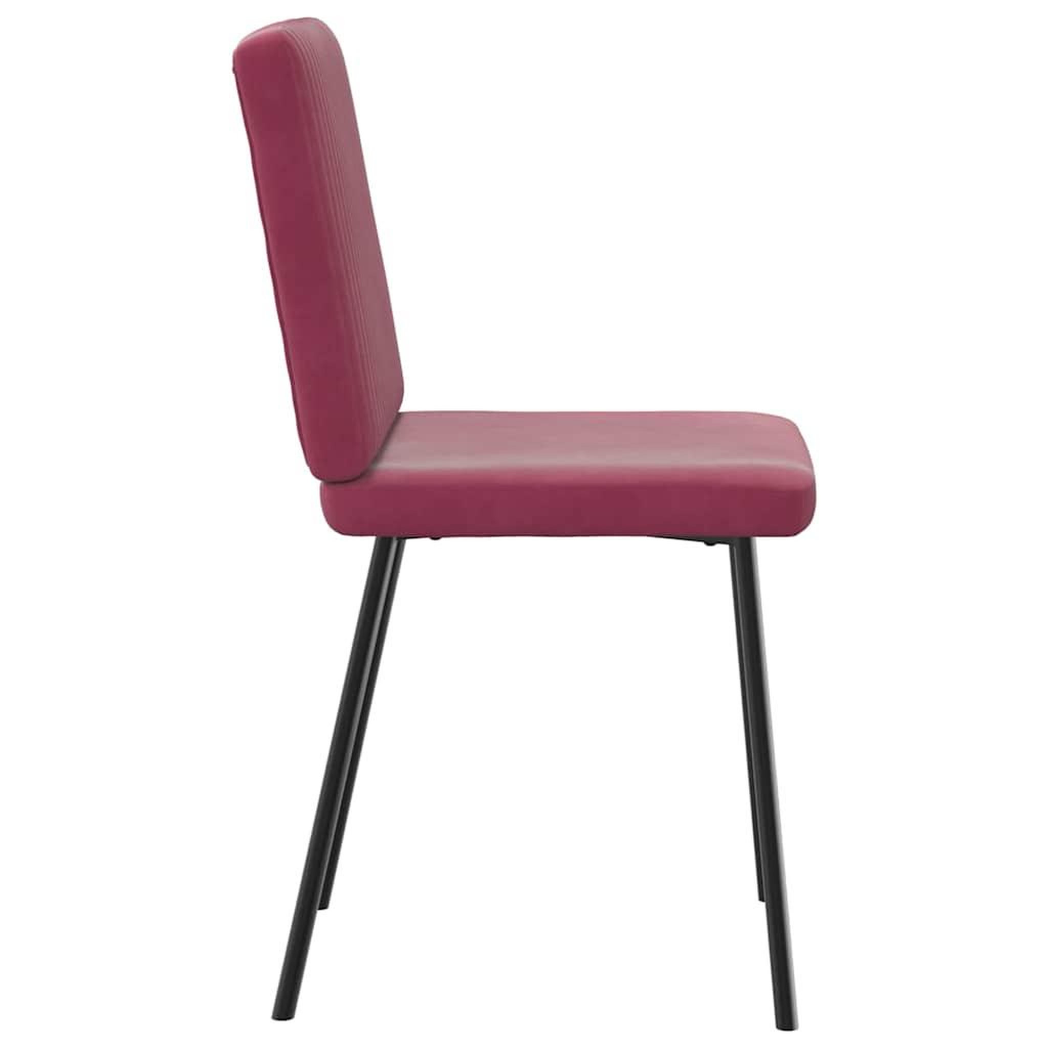 Voir la diapositive 5 : VIDAXL Chaises a manger lot de 2 Rouge bordeaux Velours