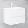 Voir la diapositive 1 : VIDAXL Armoire d'evier lavabo integre blanc brillant bois d'ingenierie