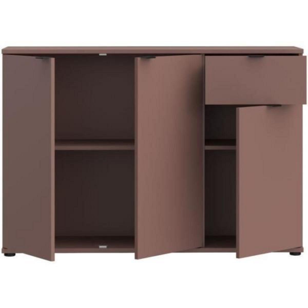 MARKET24 Commode - GANYMEDE - 3 portes - 1 tiroir - Terracotta - 119,8 x 34,1 x 82,3 cm