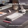 Logitech Clavier sans fil MX Mechanical Mini pour Mac Gris Pale