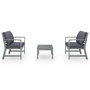 Voir la diapositive 3 : VIDAXL Salon de jardin 3 pcs avec coussin Bois d'acacia solide Gris
