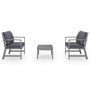 Voir la diapositive 3 : VIDAXL Salon de jardin 3 pcs avec coussin Bois d'acacia solide Gris