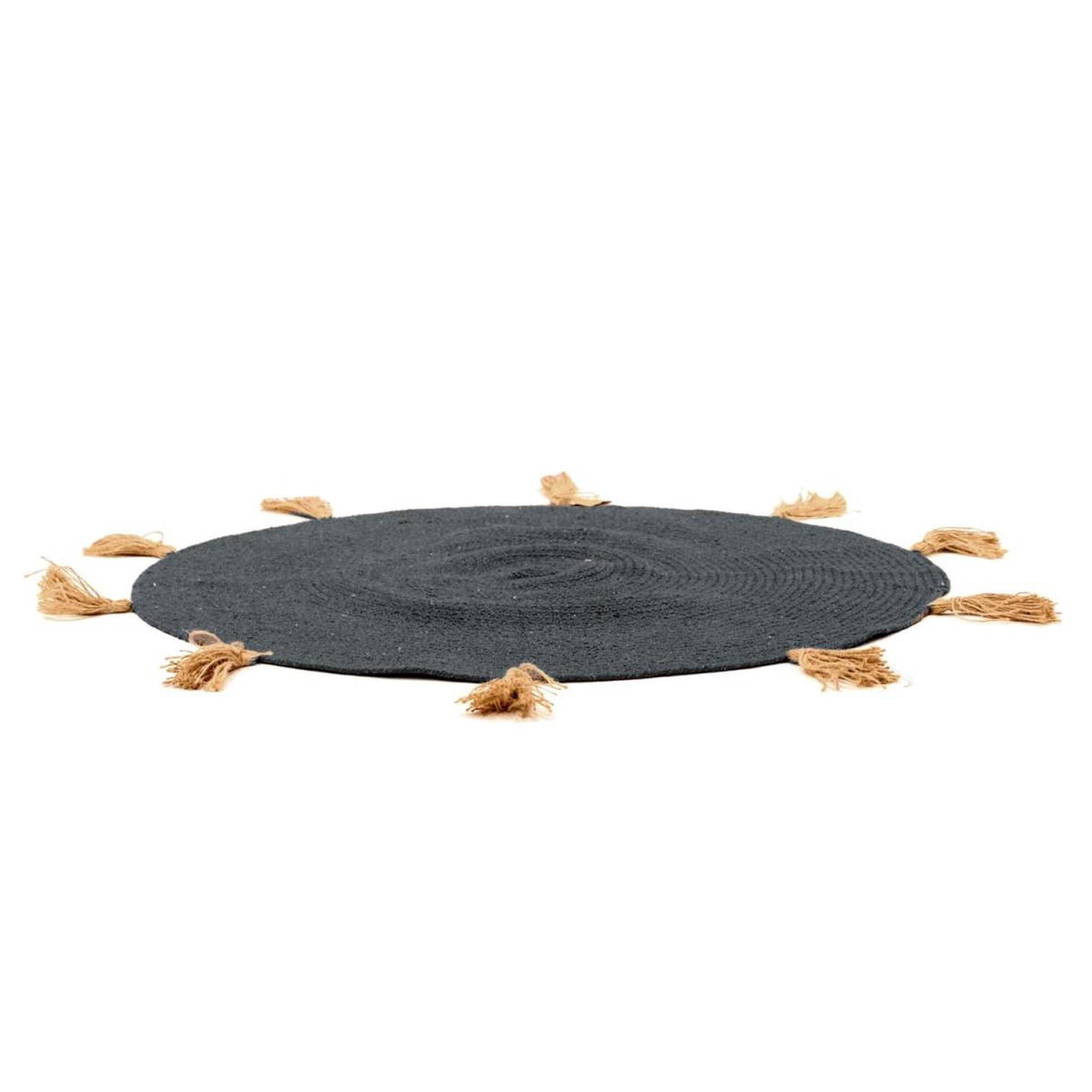 Voir la diapositive 2 : The Home Deco Factory Tapis rond à pompons  austin  90cm gris