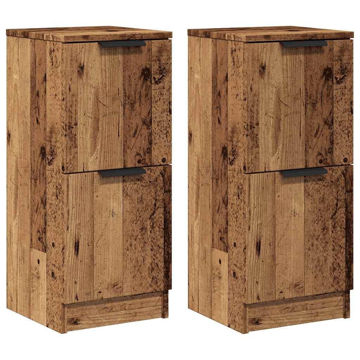 VIDAXL Buffets 2 pcs vieux bois 30x30x70 cm bois d'ingenierie