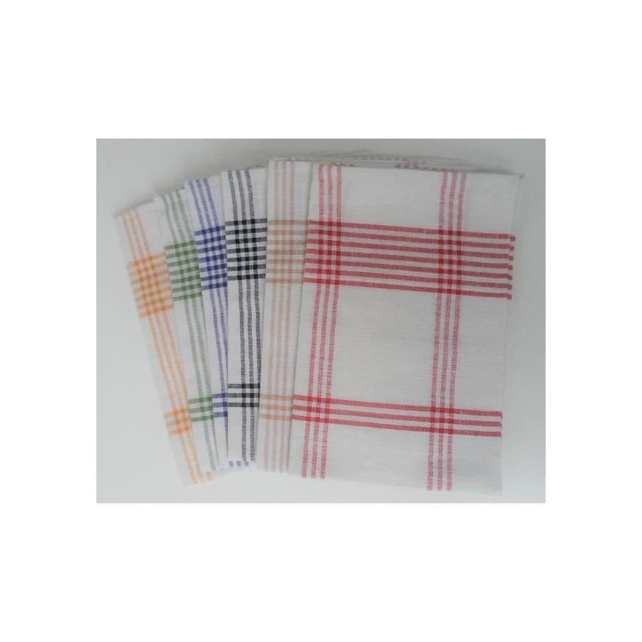 Voir la diapositive 3 : HOME LINGE PASSION Lot de 6 torchons de cuisine - HOME LINGE PASSION - 100% Coton - 50 x 70 cm - Multicolore a carreaux