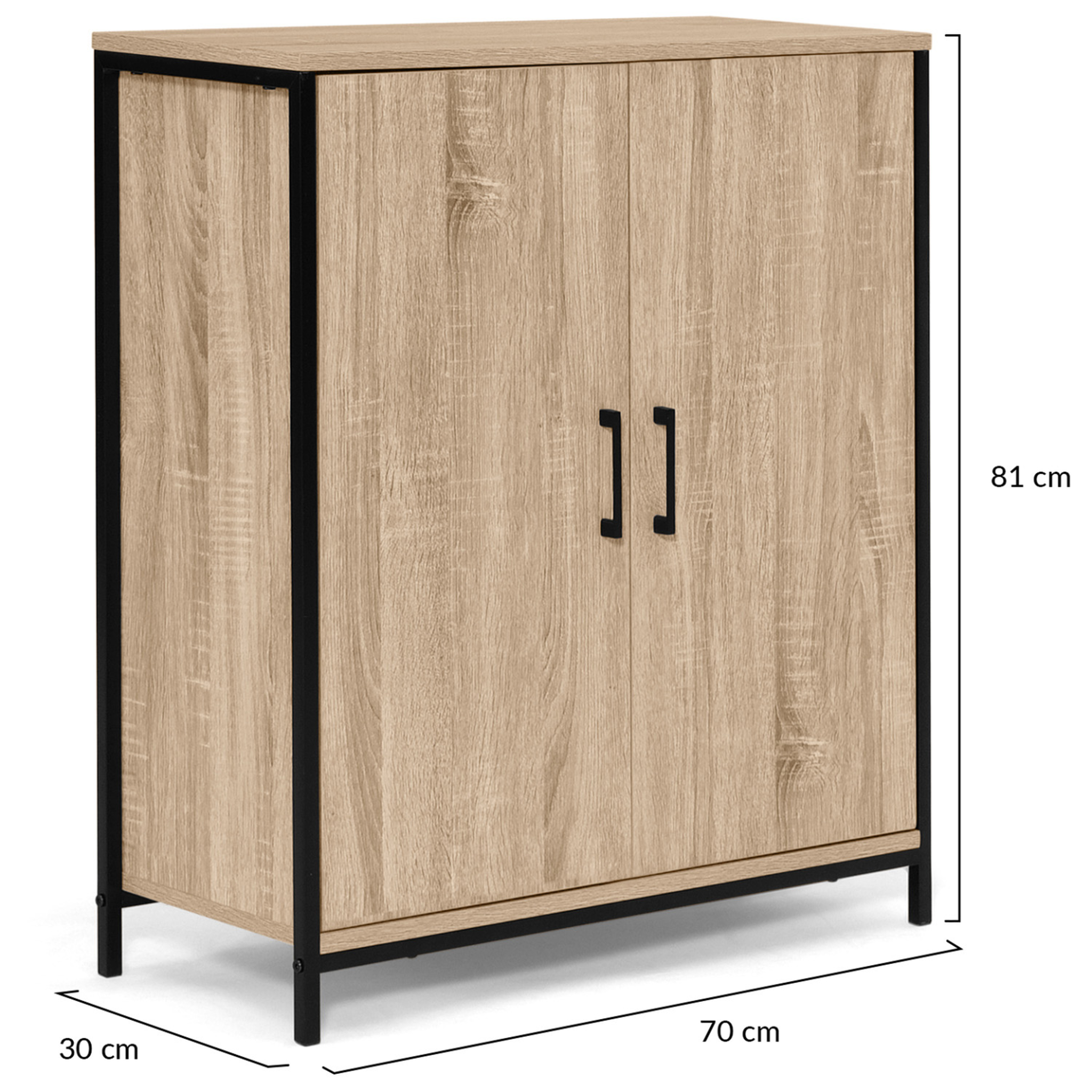 Voir la diapositive 5 : ID MARKET Armoire basse detroit 2 portes design industriel