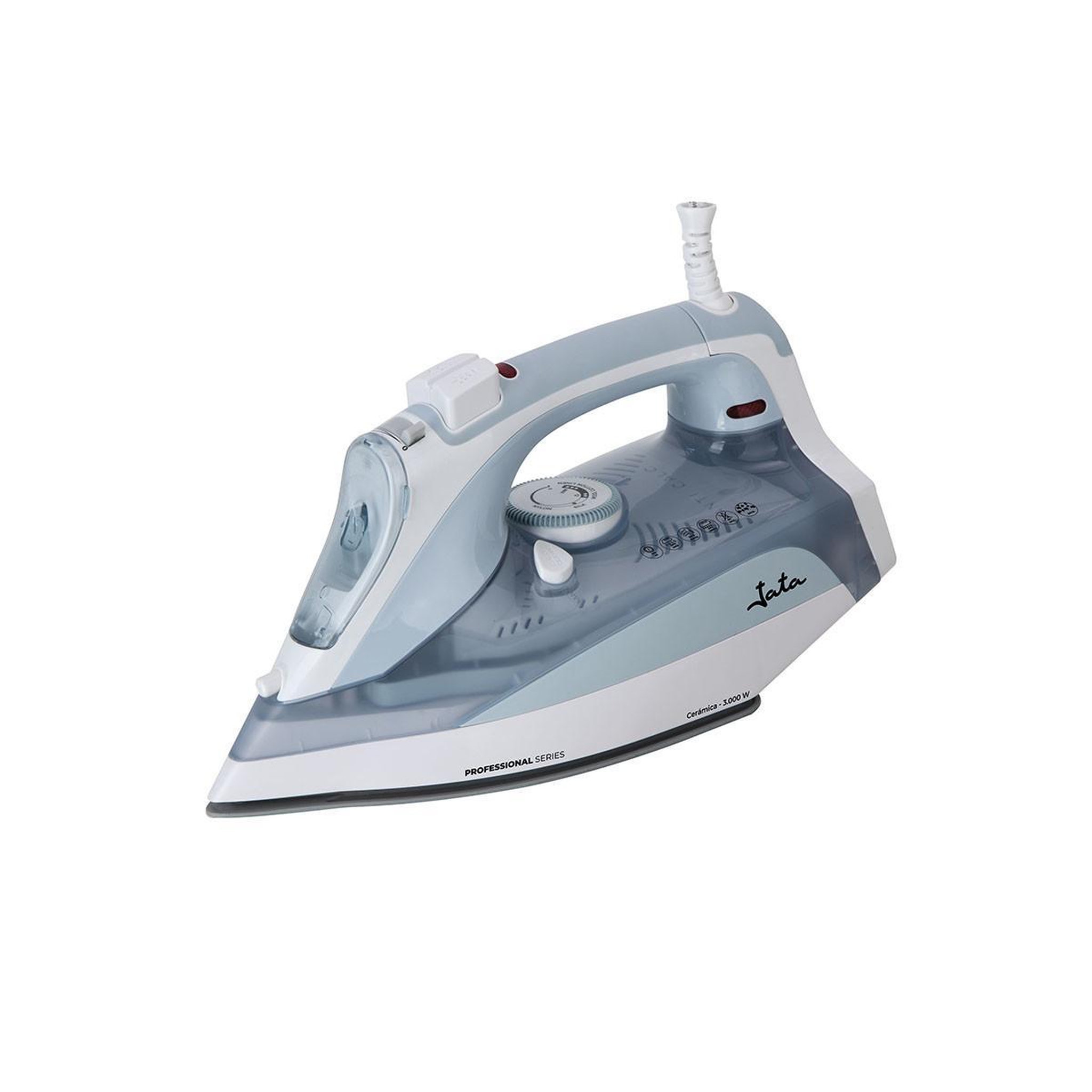 JATA JATA PL1058C fer à repasser Fer à vapeur Semelle en céramique 3000 W Gris, Blanc