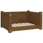 Voir la diapositive 2 : VIDAXL Lit pour chien Marron miel 55,5x45,5x28 cm Bois massif de pin