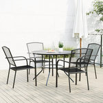 VIDAXL Ensemble de chaises de jardin empilables 5 pcs anthracite