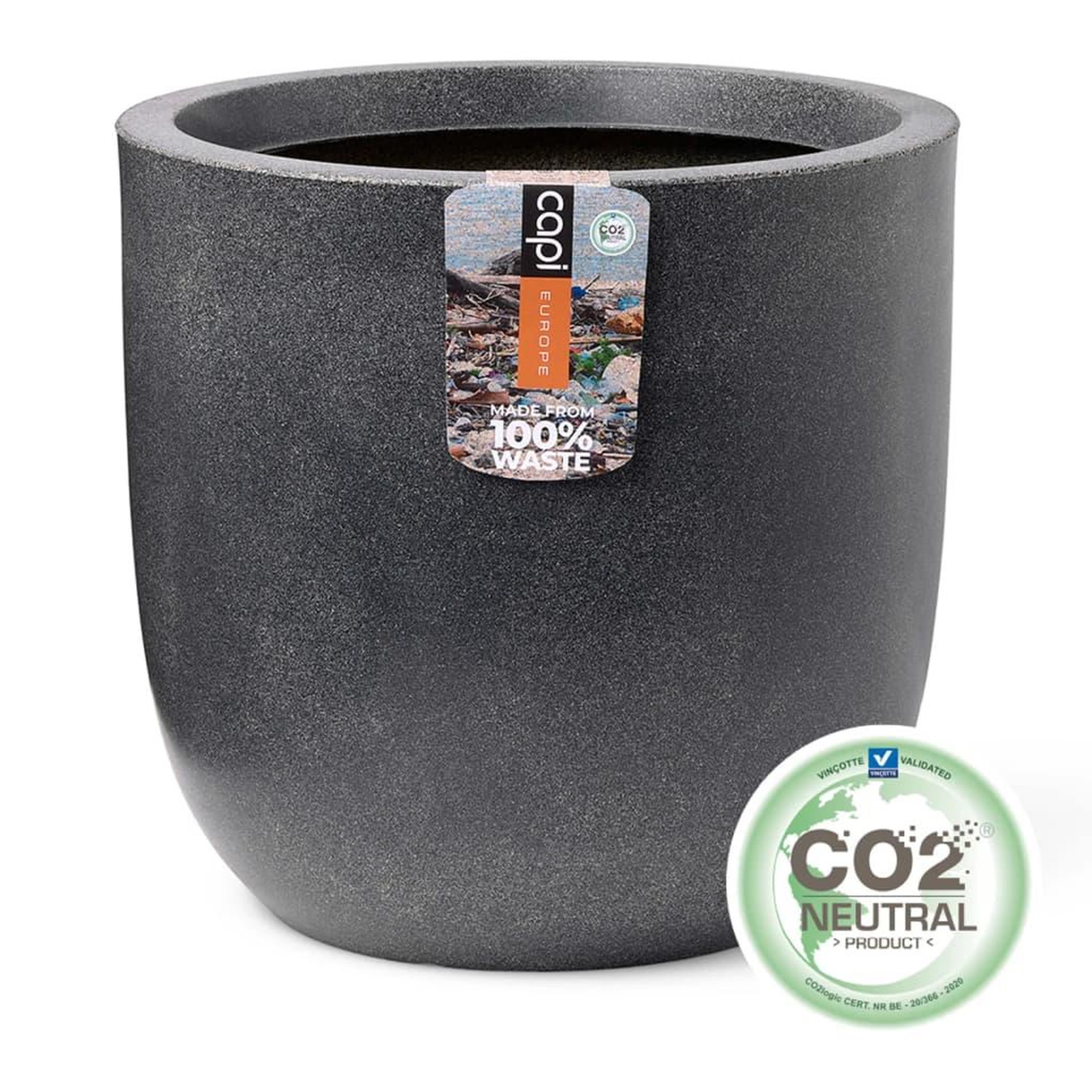 Voir la diapositive 2 : CAPI Capi Pot a fleurs Waste Smooth 43x41 cm Gris