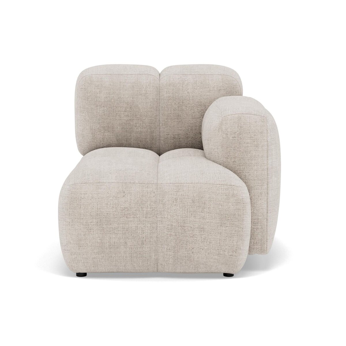 LISA DESIGN Grace - module d'assise droit en velours texturé