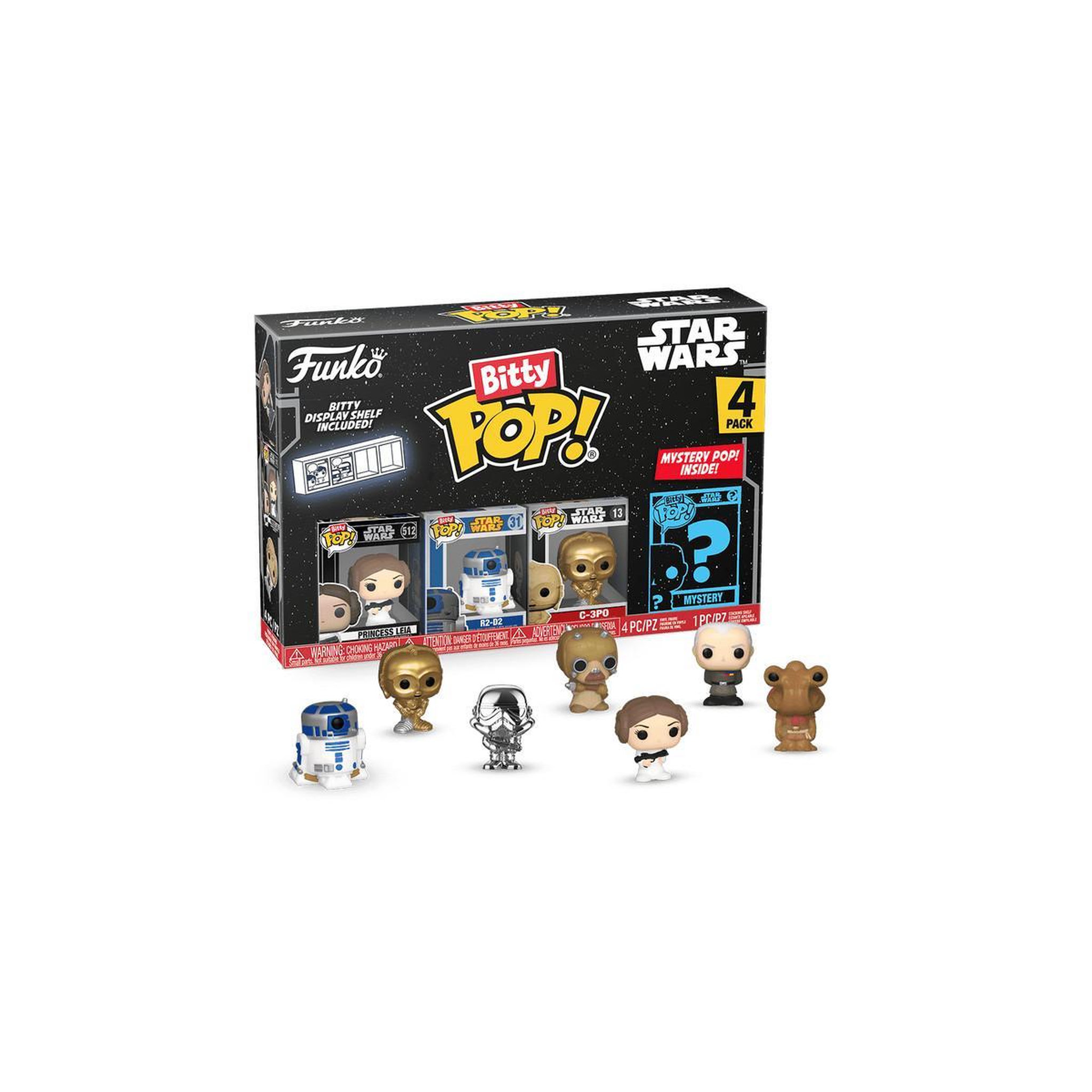 Voir la diapositive 2 : Funko Pack de 4 figurines Funko Bitty Pop Star Wars Leia