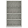 Voir la diapositive 4 : VIDAXL Bibliotheque a 4 niveaux Gris beton 80x24x142cm Bois ingenierie