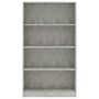 Voir la diapositive 4 : VIDAXL Bibliotheque a 4 niveaux Gris beton 80x24x142cm Bois ingenierie