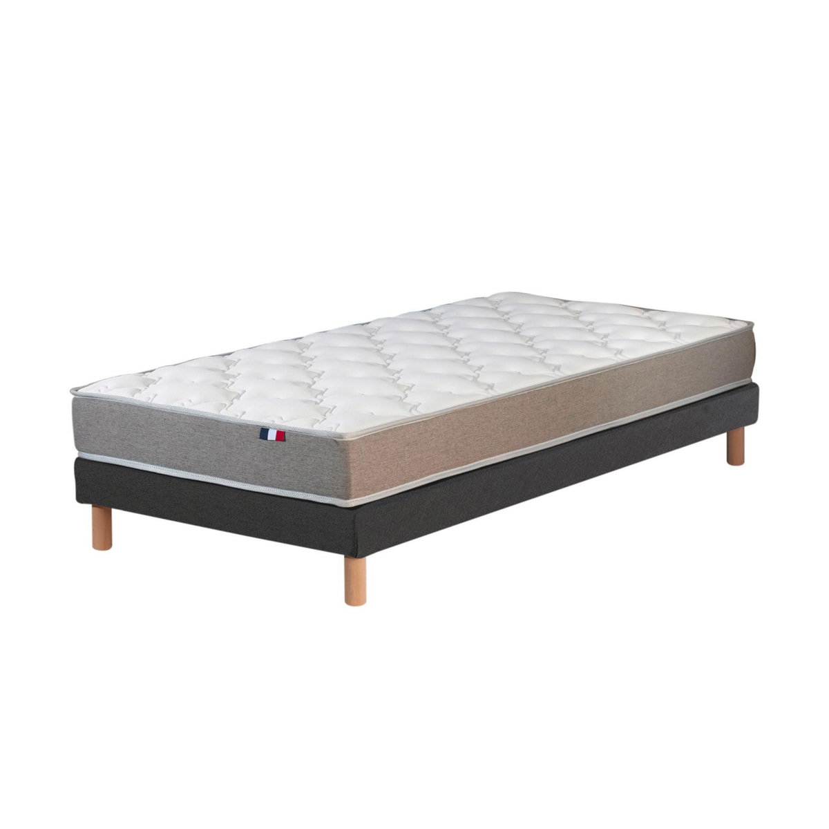 IDLITERIE Ensemble matelas mousse ferme réversible ALTO et sommier - confort français