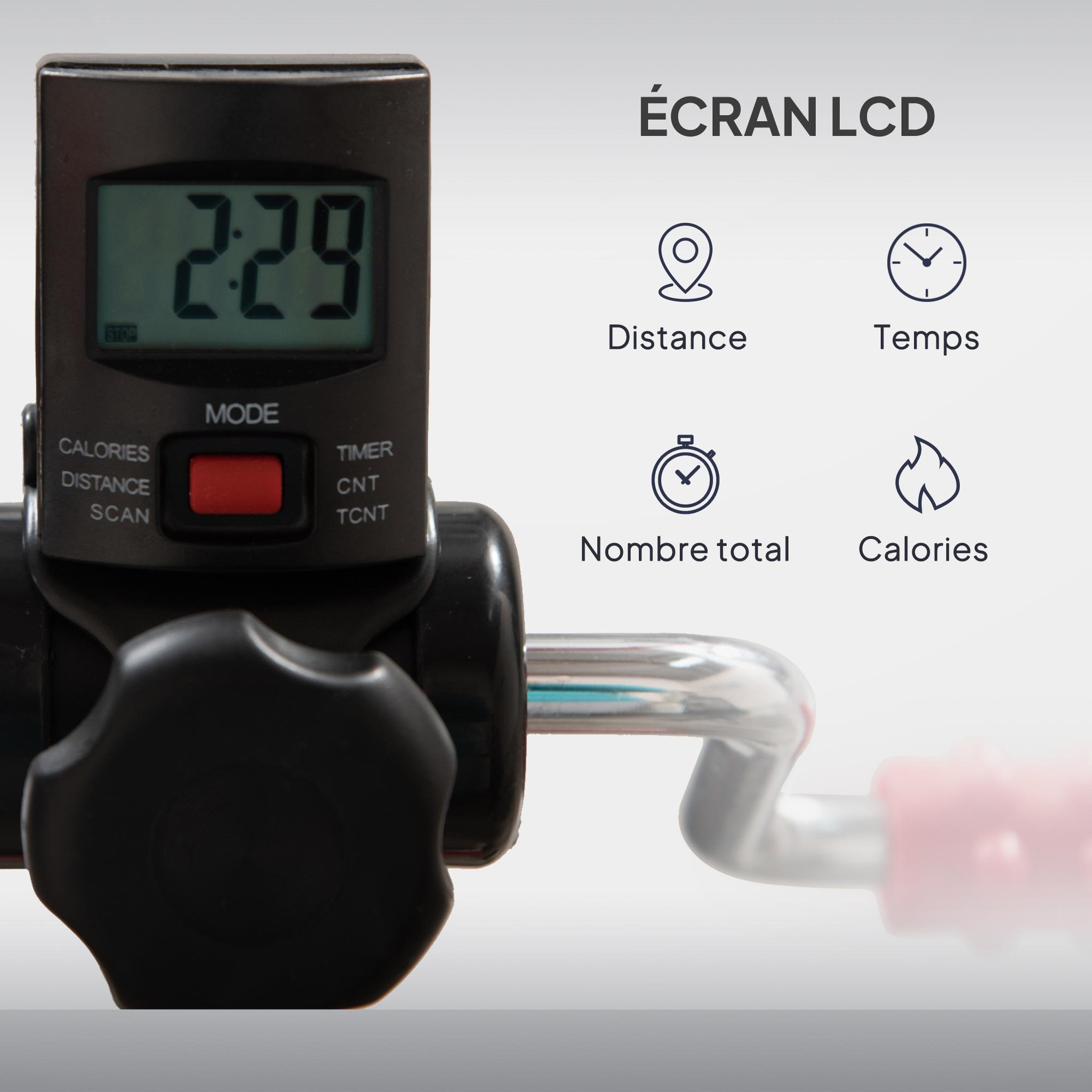 Voir la diapositive 6 : HOMCOM Vélo de rééducation bras et jambes - hauteur largeur réglable - écran LCD multifonction