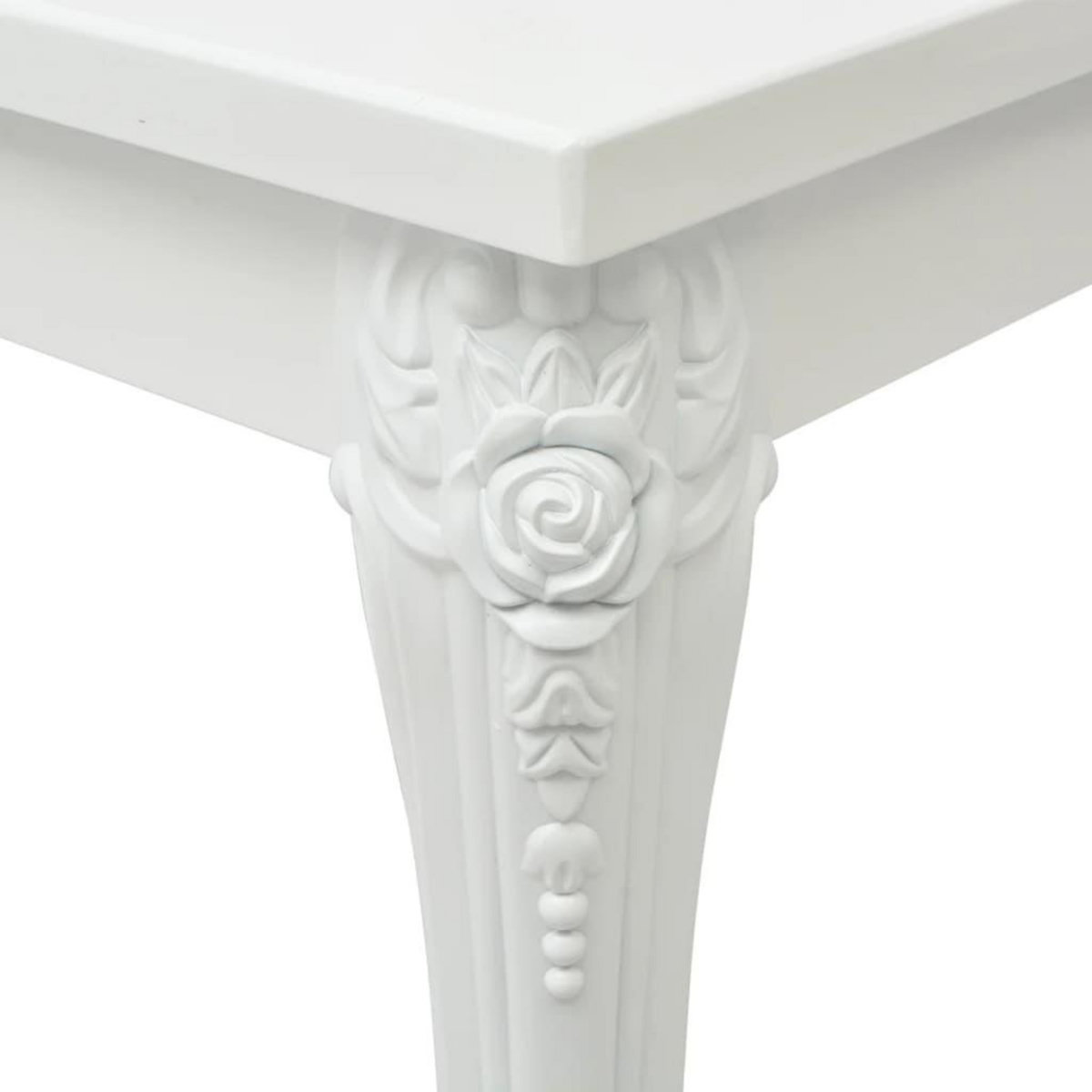 VIDAXL Table a manger 116x66x76 cm blanc brillant
