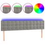 Voir la diapositive 2 : VIDAXL Tete de lit a LED Gris clair 200x5x78/88 cm Velours