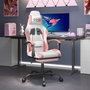 Voir la diapositive 1 : VIDAXL Chaise de jeu avec repose-pied Blanc et rose Similicuir