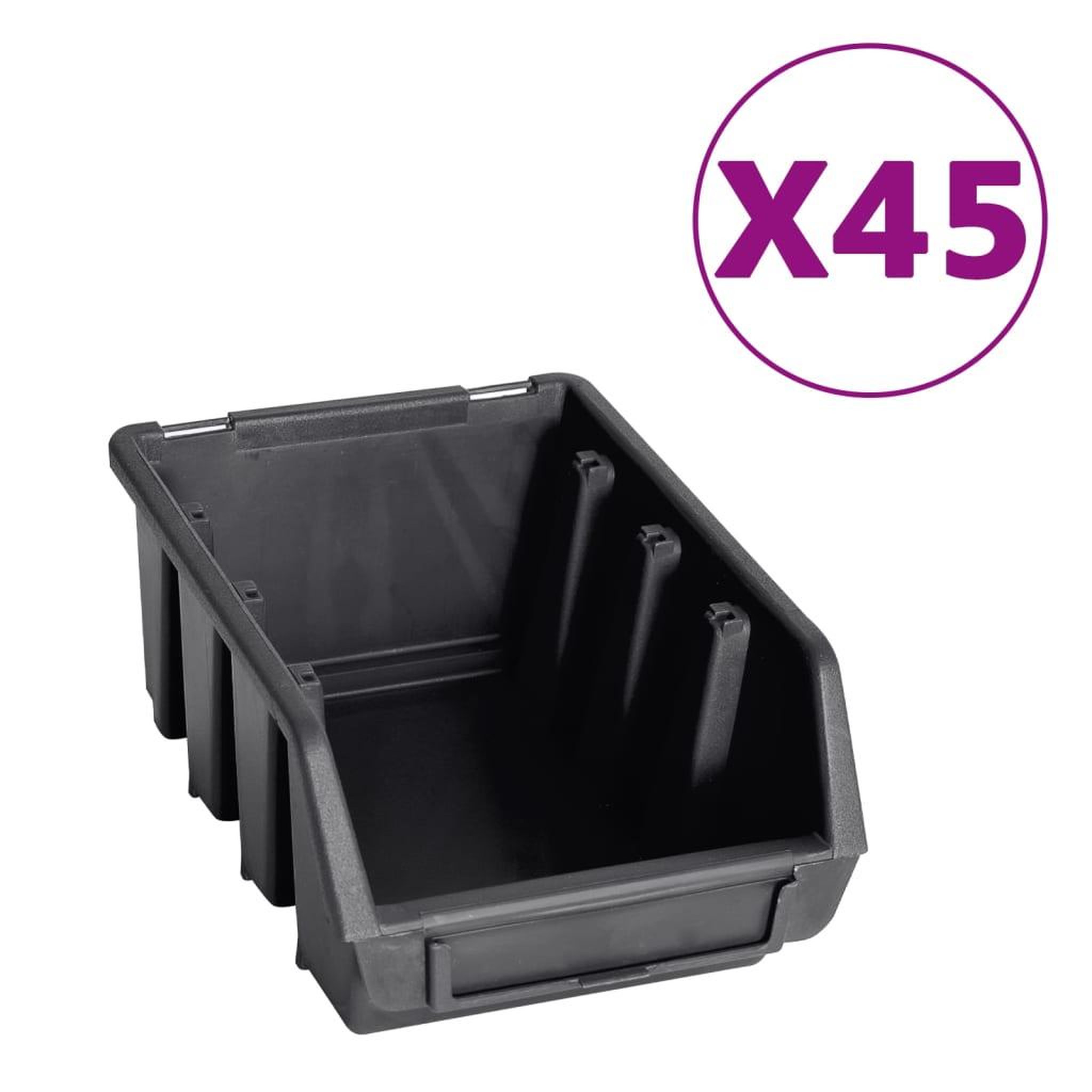 Voir la diapositive 3 : VIDAXL Kit de bacs de stockage et panneaux muraux 96 pcs Rouge et noir