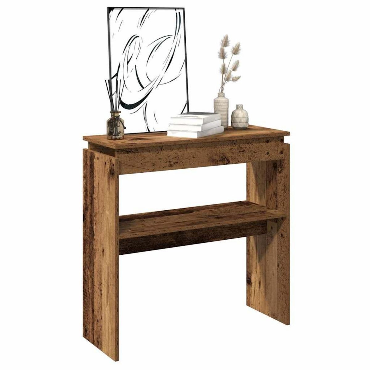VIDAXL Table console vieux bois 80 x 30 x 80 cm bois d'ingenierie