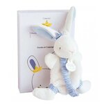 DOUDOU ET COMPAGNIE Lapin matelot doudou avec attache tetine