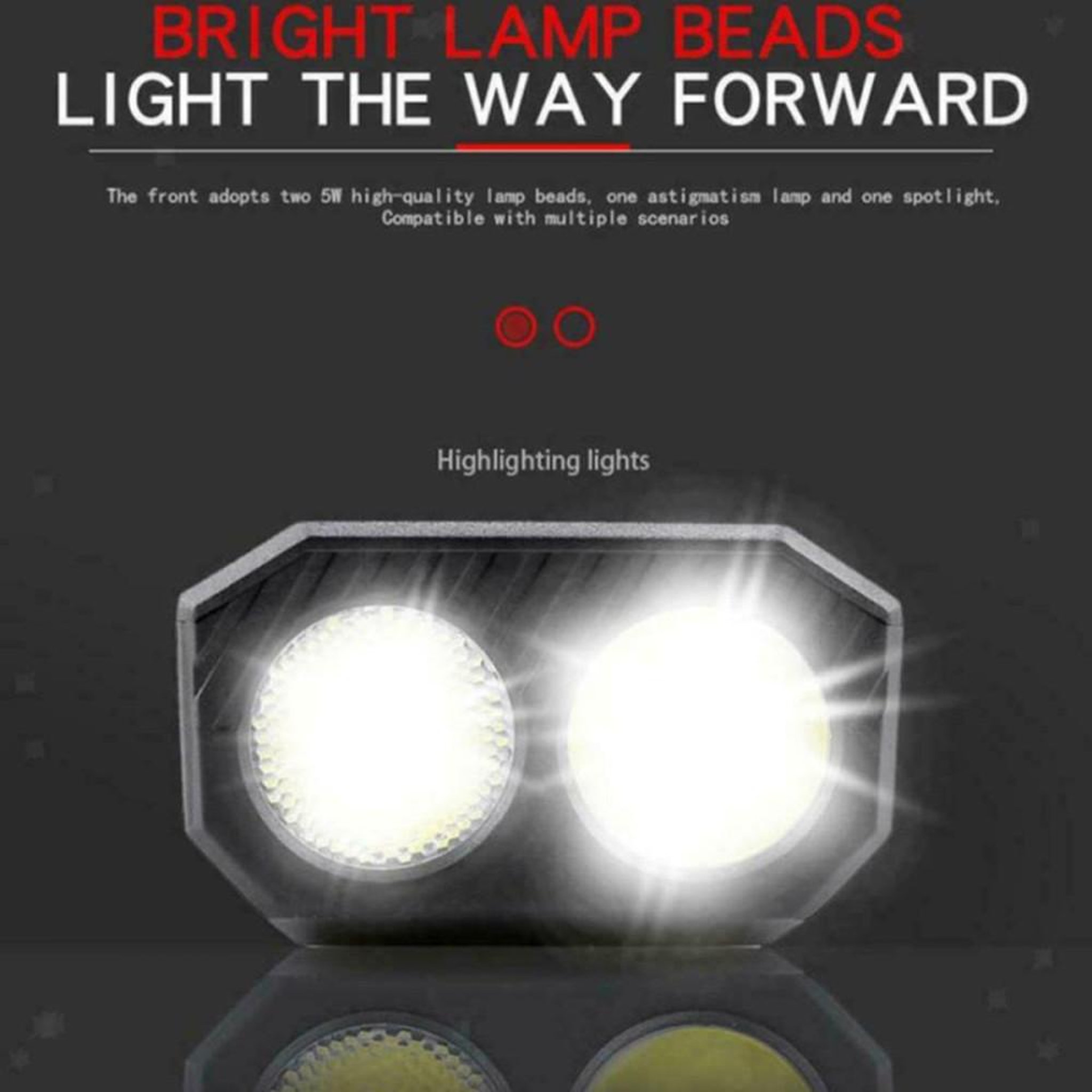 Voir la diapositive 6 : Lampe vélo LED double projecteur 2x5W avec batterie 4000 mAh et recharge USB