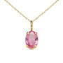 Voir la diapositive 1 : L'ATELIER D'AZUR Collier - Pendentif Or Jaune 18 Carats 750/000 - Zirconium Rose - Chaine Dorée