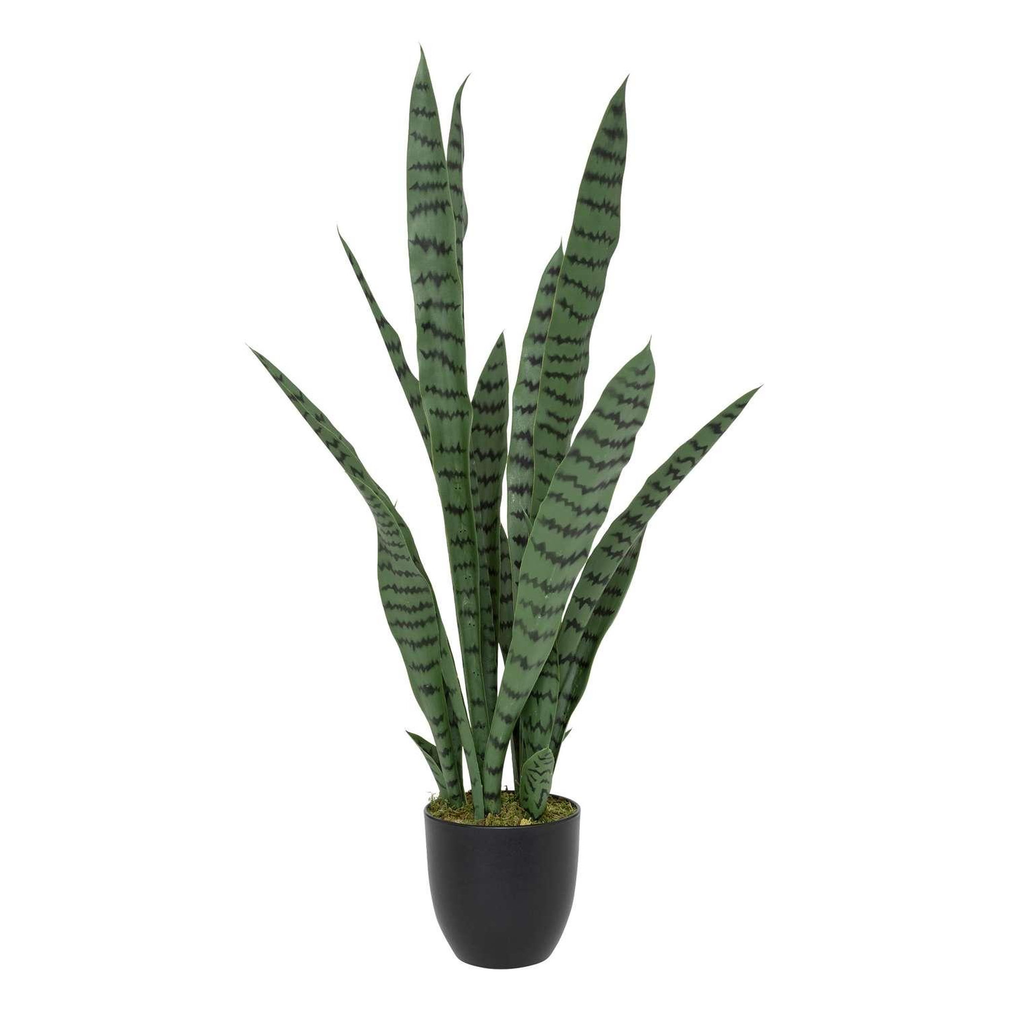 ATMOSPHERA Sansevieria artificielle avec pot plastique - h. 90 cm - vert