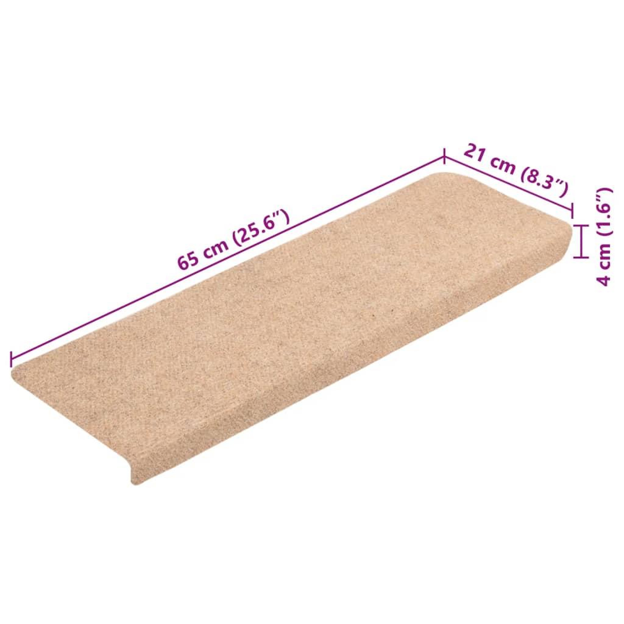 Voir la diapositive 6 : VIDAXL Tapis de marches d'escalier 5 pcs Marron 65x21x4 cm Aiguillete