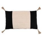 Paris Prix Coussin Déco  Tissage  30x50cm Noir & Beige