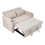 MERAX Canapé droit convertible. Coloris disponibles : Gris, Beige