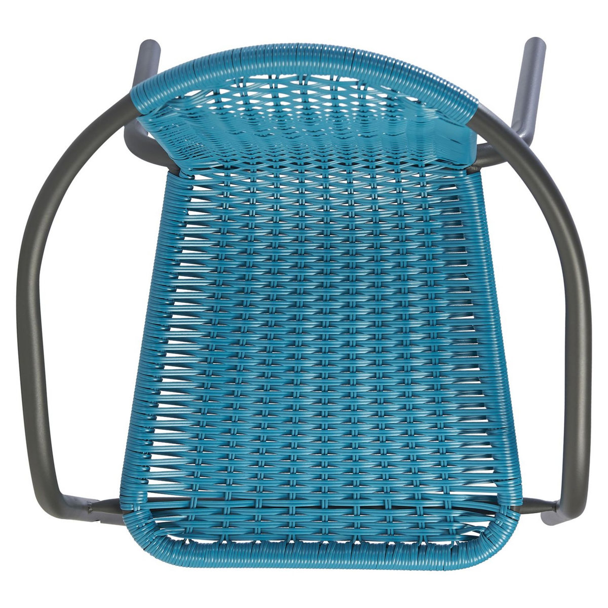 GARDENSTAR Chaise de jardin - Acier/rotin - Bleu azur - BISTROT