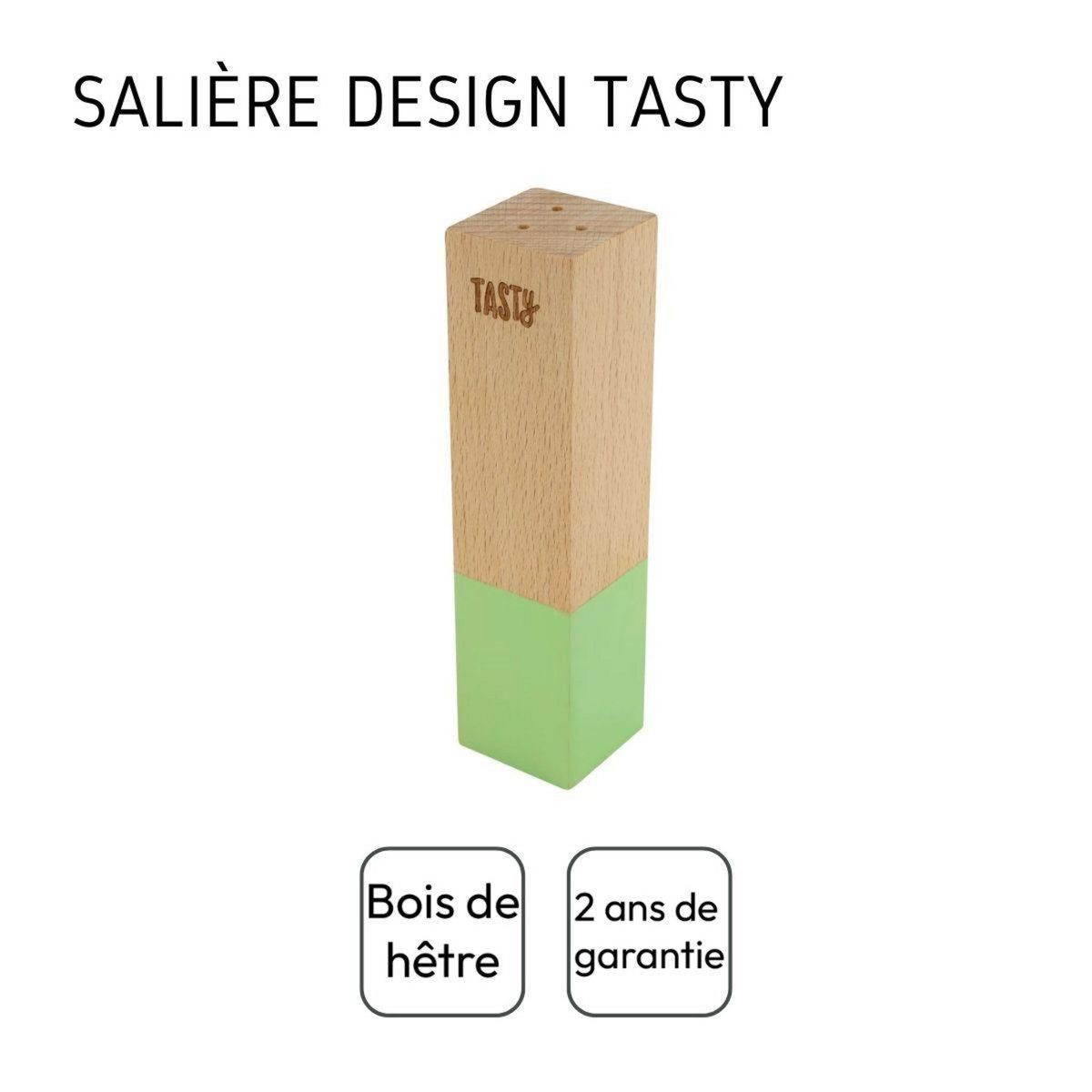 TASTY Salière en bois Tasty Green