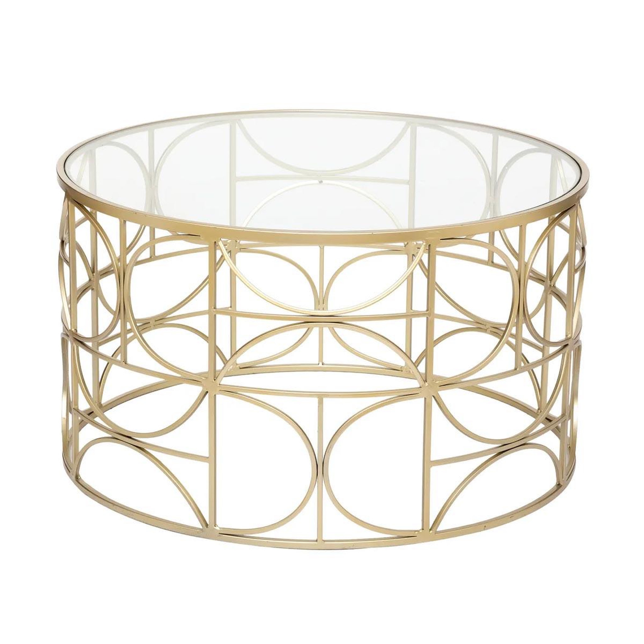 ATMOSPHERA Table basse ronde design  suite  71cm or