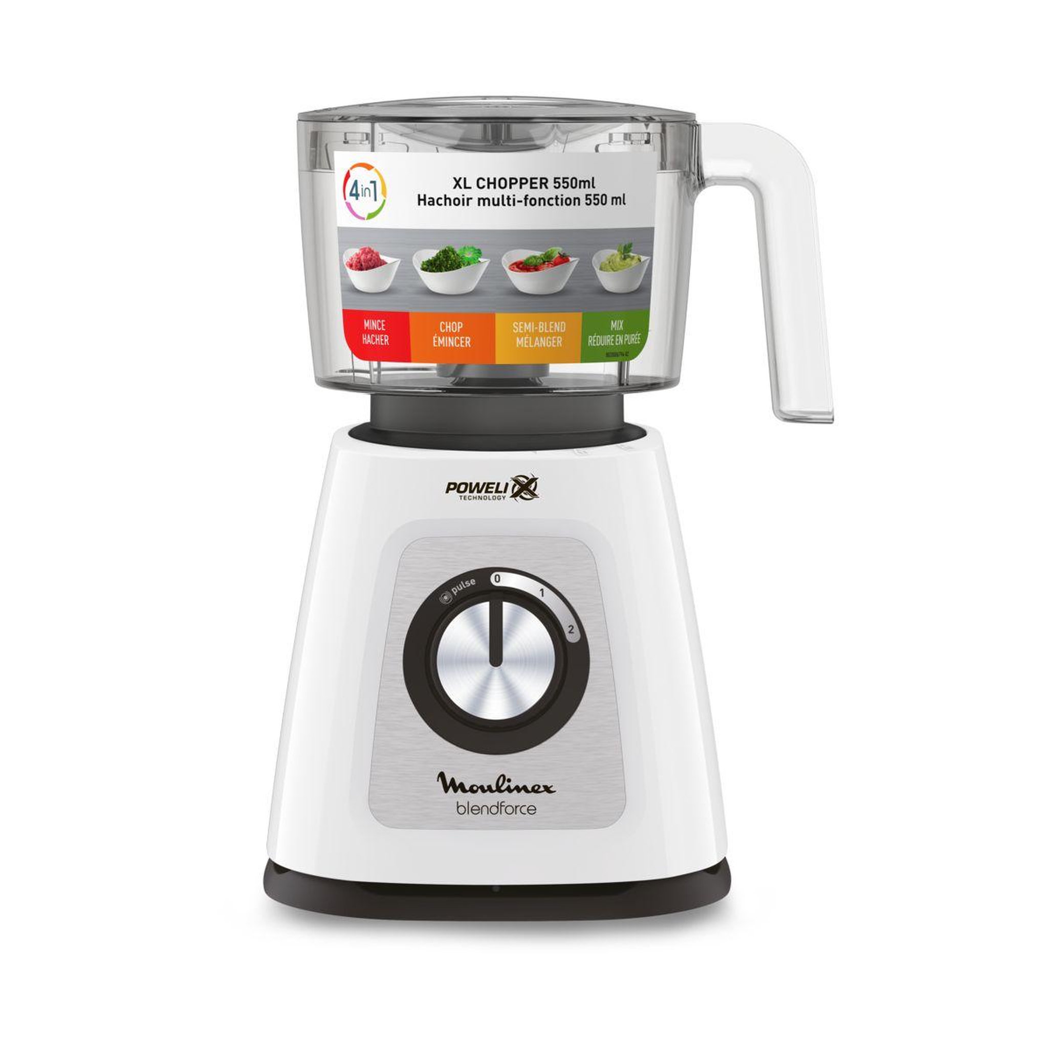 Voir la diapositive 4 : MOULINEX Blender blendforce 800w blanc LM43X11