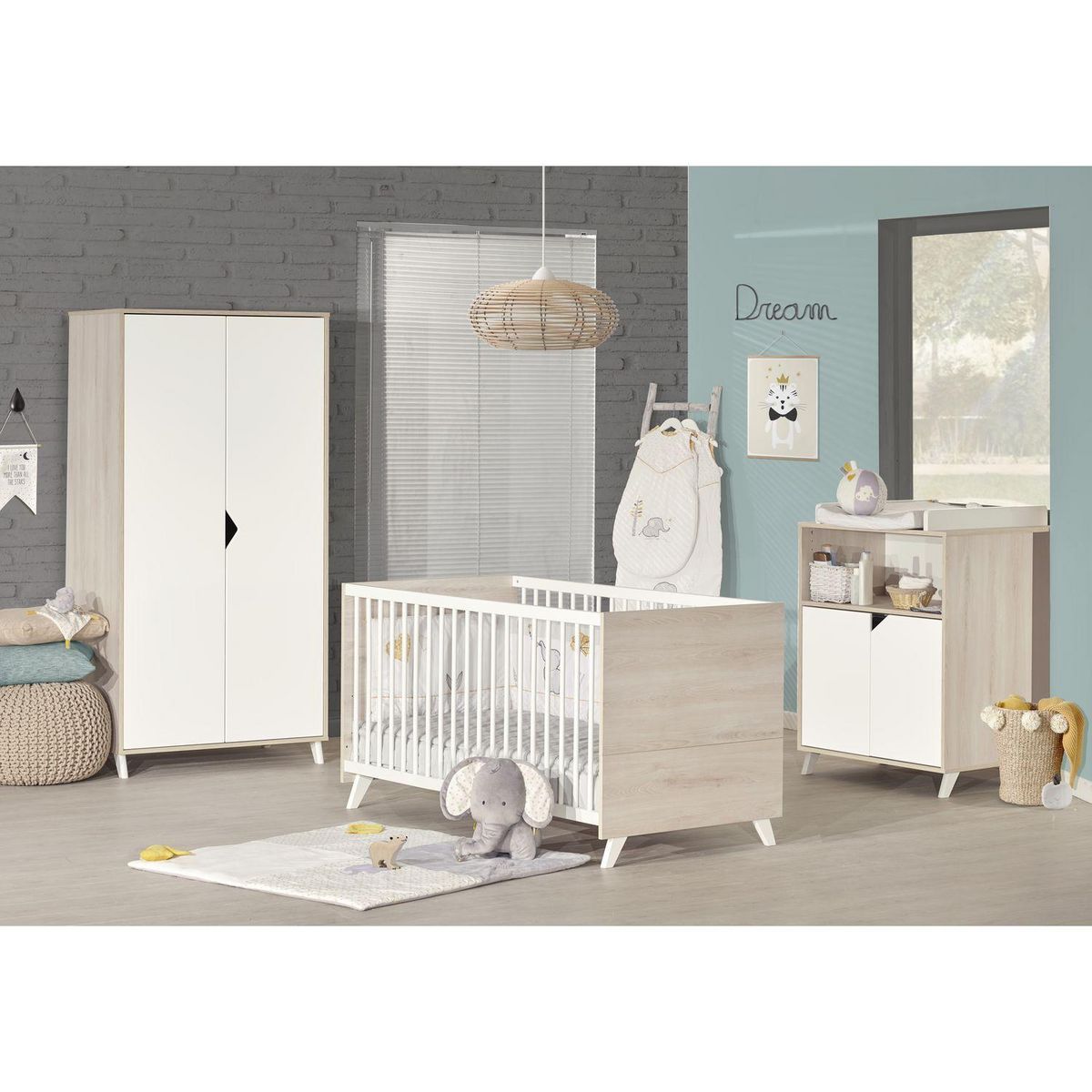 BABY PRICE  Lit bébé évolutif Little Big Bed 140x70cm SCANDI coloris naturel  