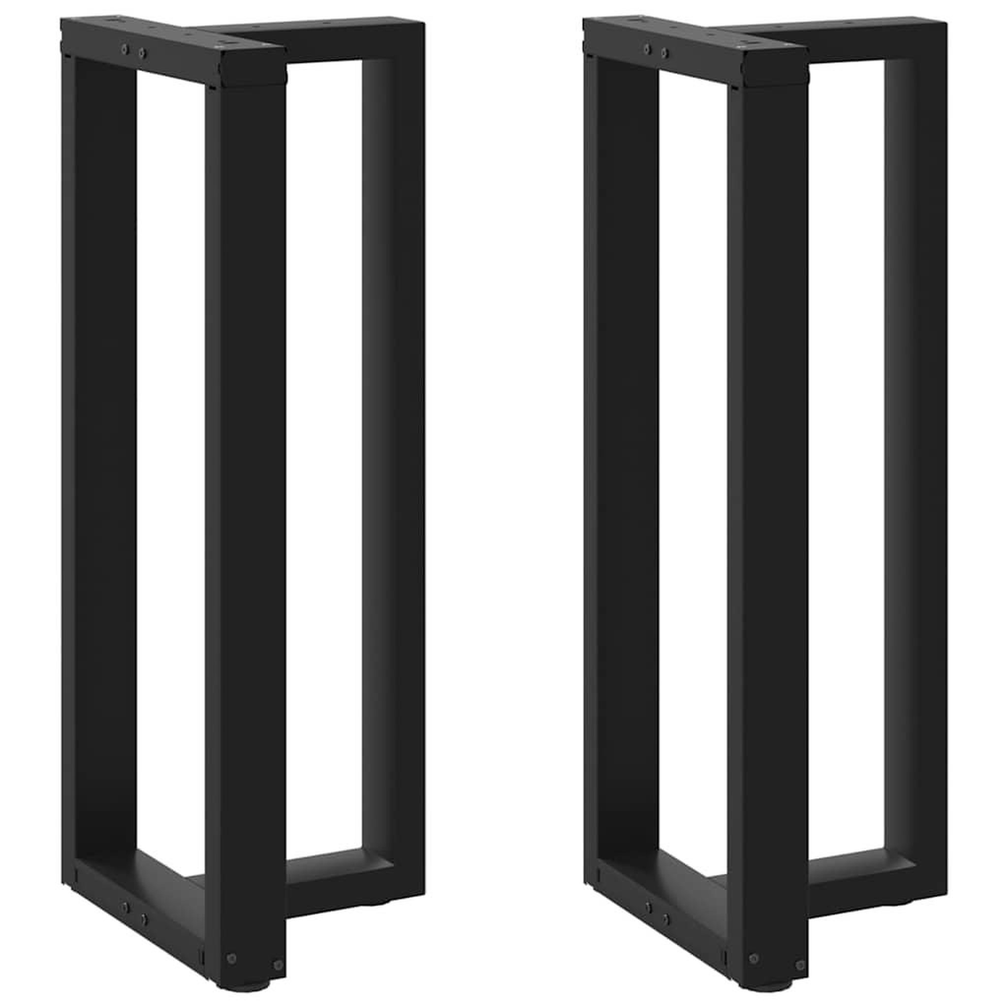 VIDAXL Pieds de table de bar forme de T 2 pcs noir 50x35x(100-101) cm