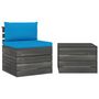 Voir la diapositive 2 : VIDAXL Salon palette de jardin 2 pcs avec coussins Bois de pin massif