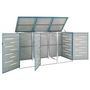 Voir la diapositive 3 : VIDAXL Abri pour trois poubelles 207x77,5x112,5 cm Inox